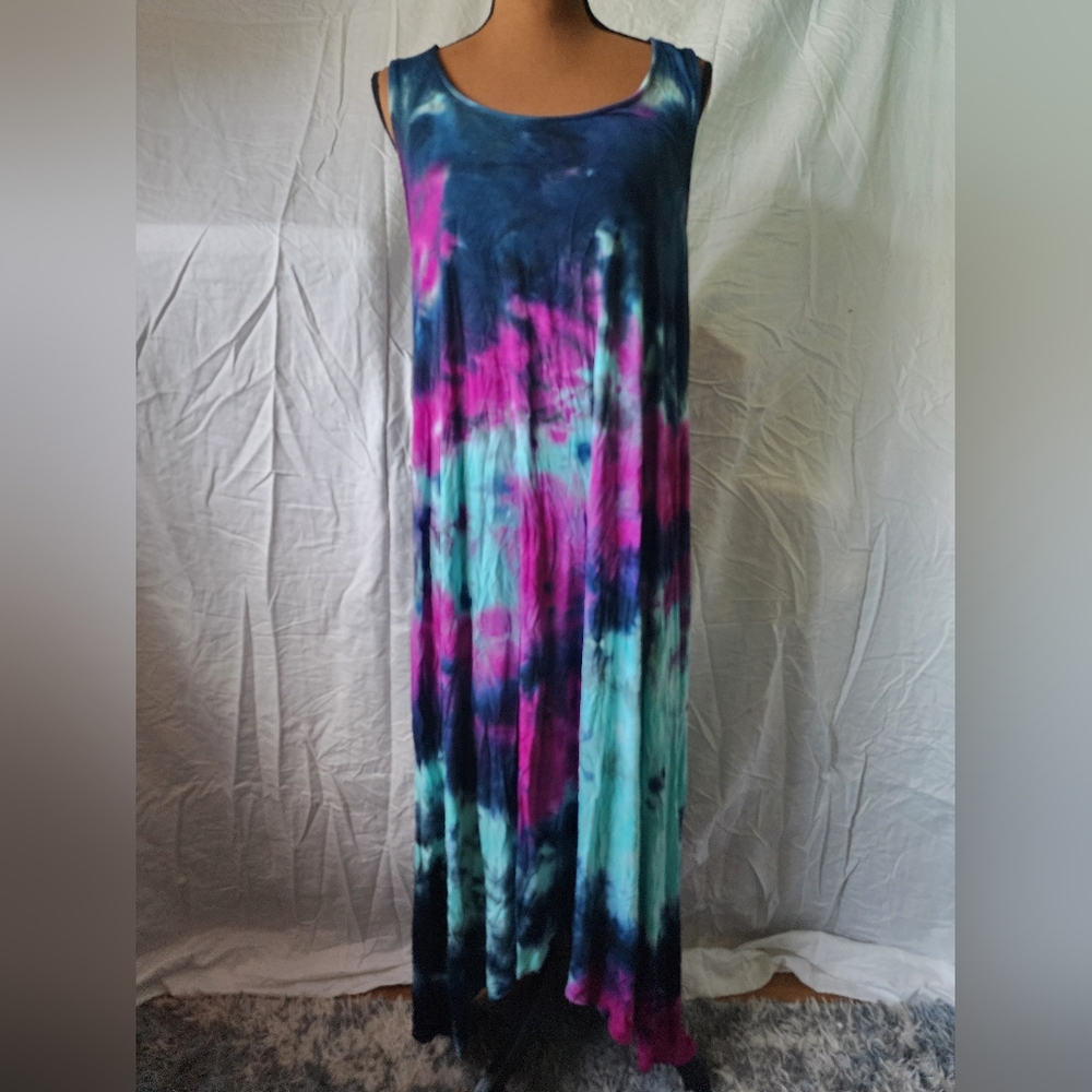 Torrid Super Soft Tie-Dye Dress in Purple and Blue